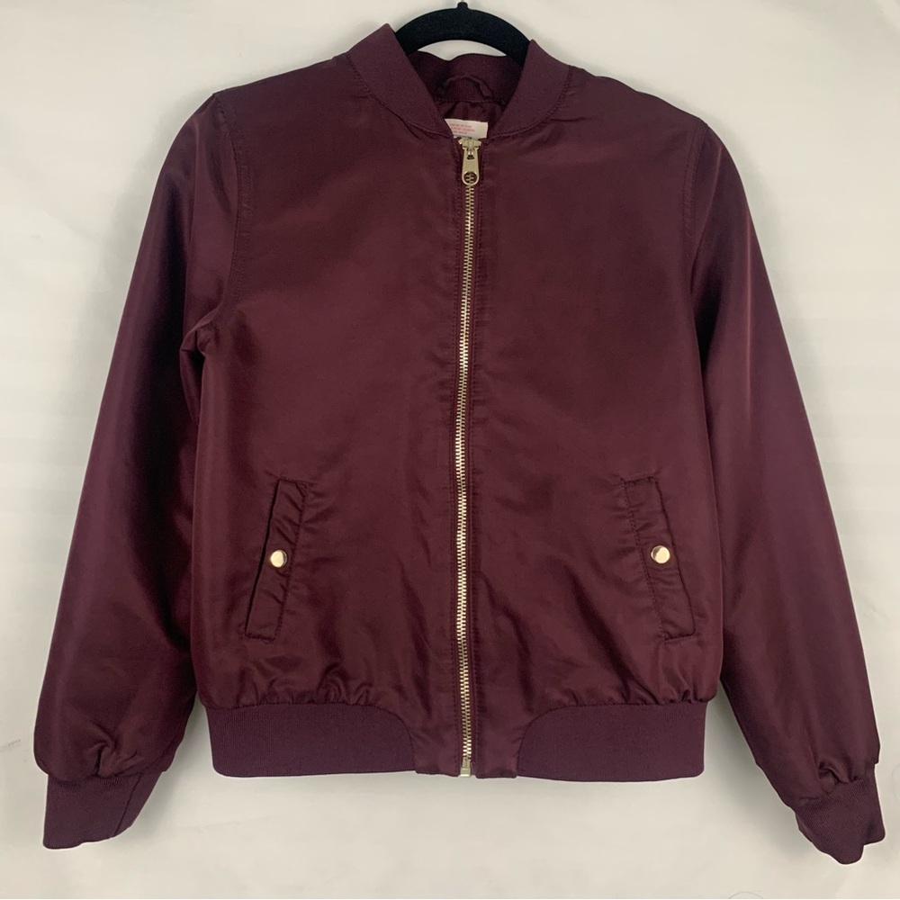 H&M dark plumb quilted bomber jacket